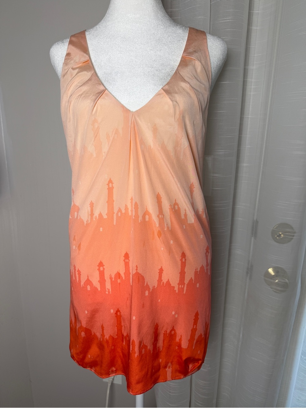 Mara Hoffman Moroccan Cityscape Ombre Sleeveless Silk Blouse Top Small